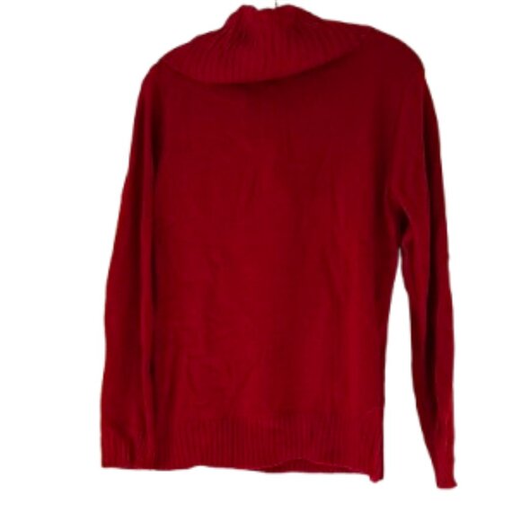 New York & Company Red Cowlneck Sweater  - Pearl Embellishments - Med - Picture 2 of 4